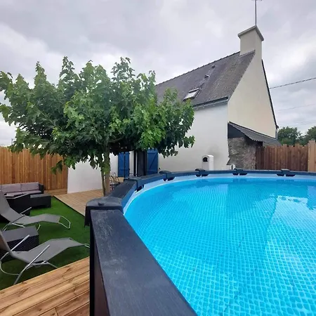 Maison Bretonne Avec Piscine Marzan Exterior foto